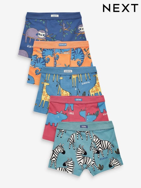 Safari Print Soft Waistband Trunks 5 Pack (1.5-16yrs) (N59108) | € 20 - € 21