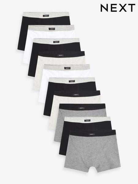 Grey Soft Waistband Trunks 10 Pack (2-16yrs) (N59123) | € 38 - € 45