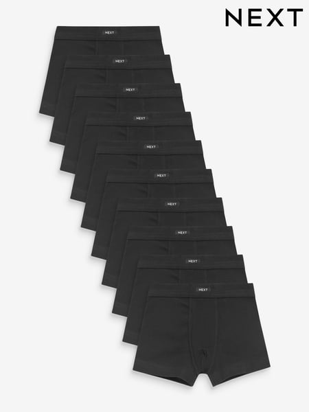 Black Soft Waistband Trunks 10 Pack (2-16yrs) (N59124) | € 38 - € 45