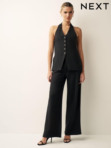 Black Tailored Jersey Wide Leg Trousers (N60480) | € 10