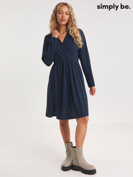 Simply Be Blue Ribbed Smock Dress (N62006) | € 9