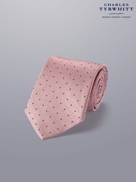 Charles Tyrwhitt Pink Spot Silk Stain Resistant Tie (N62596) | € 55