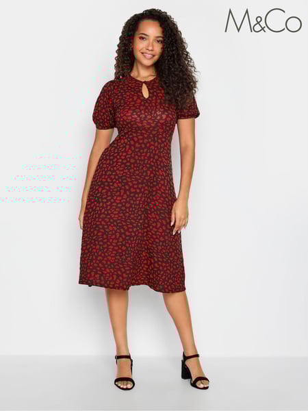 M&Co Black Printed Jersey Dress (N64309) | € 25