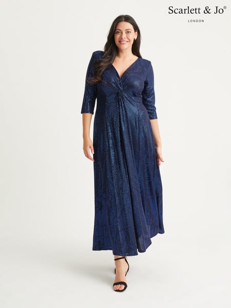 Scarlett & Jo Blue Knot Front Sequin Gown (N64368) | € 148
