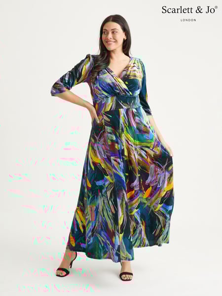 Scarlett & Jo Black Multi Print Verity Maxi Gown (N64371) | € 203