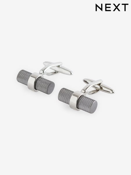 Gun Metal Textured Barrell Cufflink (N65341) | € 18