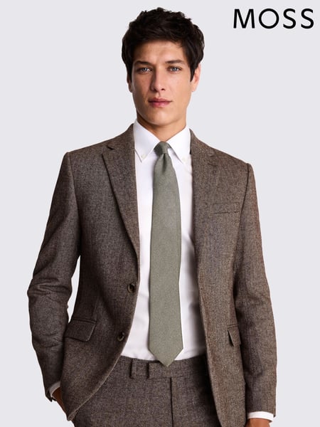 MOSS Brown Slim Fit Tweed Jacket (N66654) | € 248