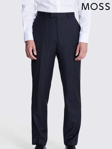 MOSS Blue Regular Fit Twill Trousers (N66683) | € 203