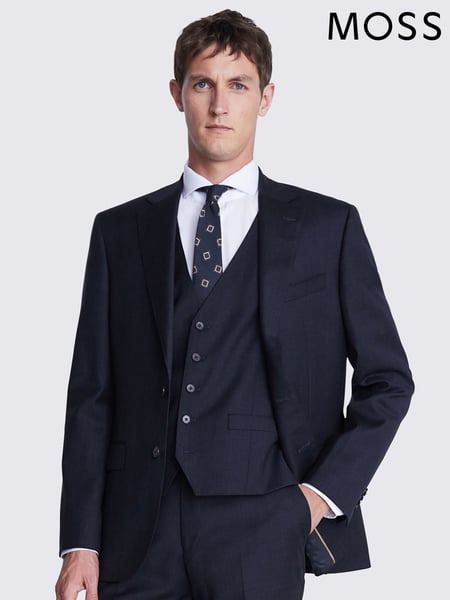 MOSS Blue Regular Fit Twill Jacket (N67031) | € 342