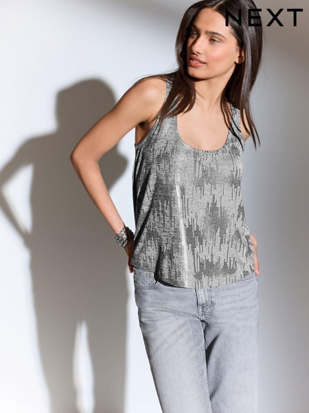 Silver Metalic Scoop Vest (N69625) | € 7