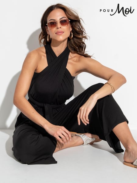 Pour Moi Black Multiway Jersey Beach Jumpsuit with Viscose (N72083) | € 70