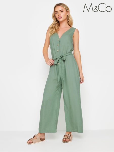 M&Co Green Petite Sleevless Jumpsuit (N72562) | € 61