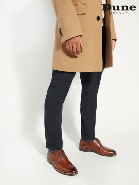 Dune London Brown Wide Fit Stanleyy Soft Leather Gibson Shoes (N73971) | € 186