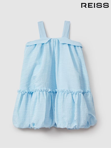 Reiss Blue Emeri 13-14 yrs Seersucker Bubble Hem Dress (N74290) | € 125