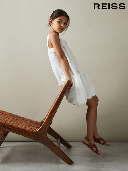 Reiss Ivory Emeri 9-13 yrs Seersucker Bubble Hem Dress (N74314) | € 119