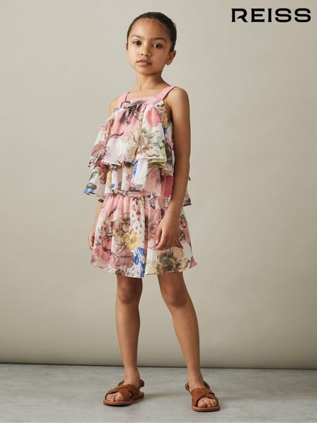 Reiss Pink Print Arina 4-9 yrs Floral Print Skort Co-Ord (N74319) | € 62