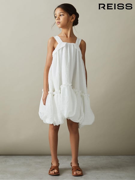 Reiss Ivory Emeri 4-9 yrs Seersucker Bubble Hem Dress (N74334) | € 109