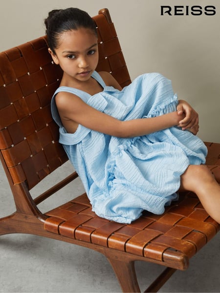 Reiss Blue Emeri 9-13 yrs Seersucker Bubble Hem Dress (N74350) | € 119