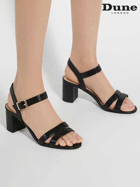Dune London Black Standard Fit Merisa Block Heel Sandals (N74699) | € 133