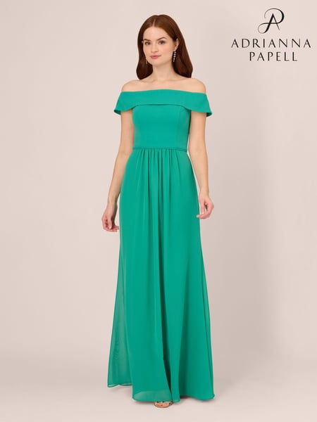 Adrianna Papell Green Crepe Chiffon Gown (N76793) | € 151
