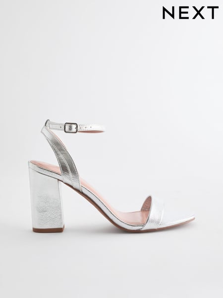 Silver Extra Wide Fit Forever Comfort® Block Heel Sandals (N76943) | € 47