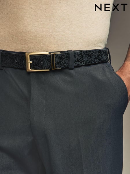 Black Reversible Printed Leather Belt (N76980) | € 16