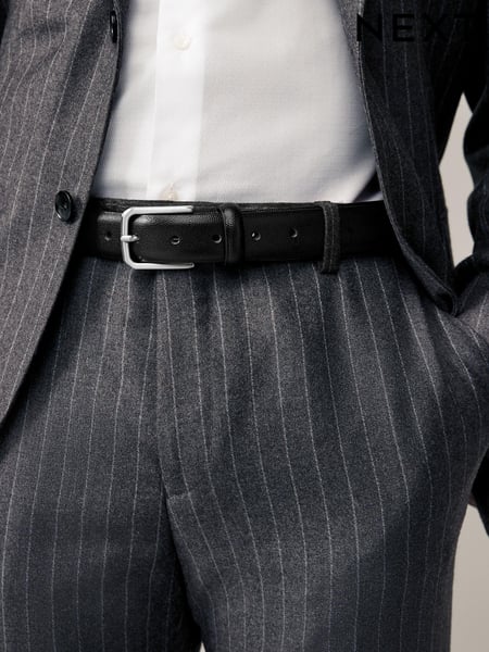 Black Pebble Texture Leather Belt (N76990) | € 13