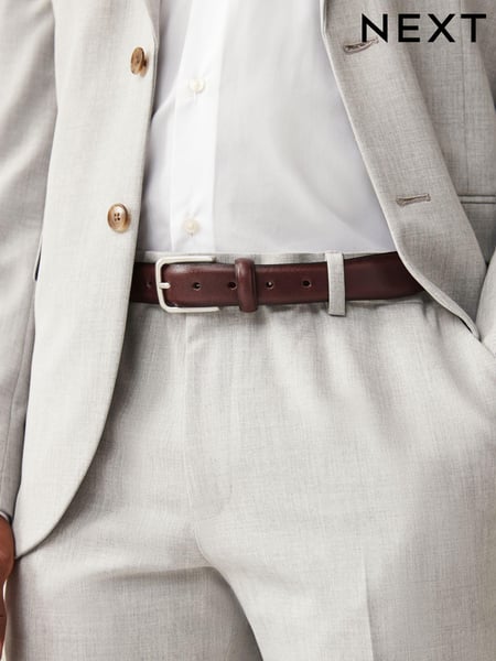 Brown Pebble Texture Leather Belt (N77007) | € 13