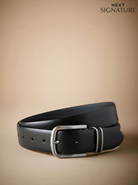 Black Signature Leather Infill Keeper Belt (N77072) | € 37