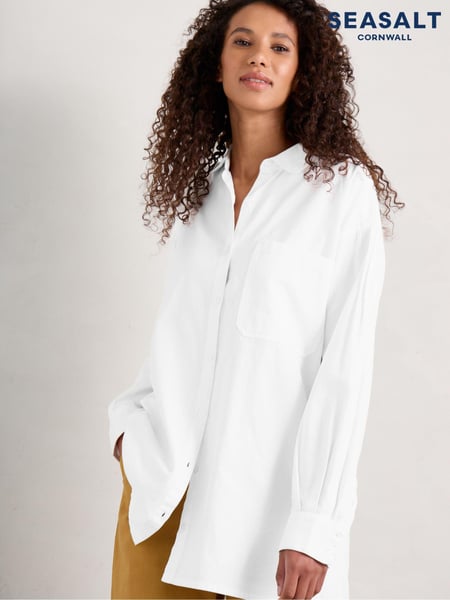 Seasalt Cornwall White Lavant Mor Cotton Shirt (N77410) | € 39