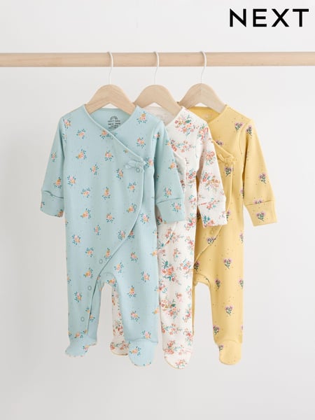Blue/Yellow 100% Cotton Wrap Baby Sleepsuit (0-2yrs) (N77690) | € 28 - € 31