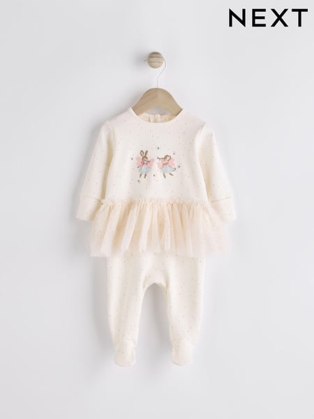Pink/Fee - Baby Christmas Tutu 100% Cotton Sleepsuit (0mths-2yrs) (N77697) | 18 € - 21 €