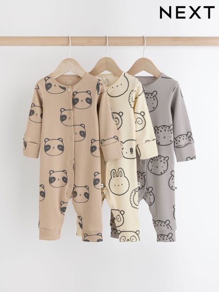 Neutral Rainbow Baby Footless Sleepsuits 3 Pack (0mths-3yrs) (N77787) | € 28 - € 31