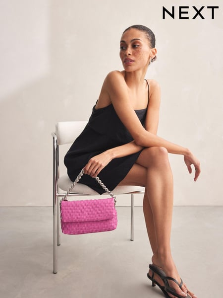 Hot Pink Weave Clutch Bag (N78811) | € 22