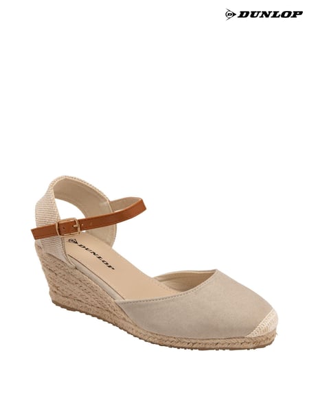 Dunlop Cream Ladies Wedge Espadrille Sandals (N79276) | € 13