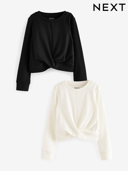 Black/White Front Knot Tops 2 Pack (3-16yrs) (N90226) | € 4 - € 6