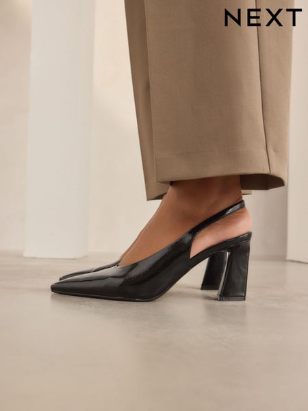Black Forever Comfort® Point Toe Slingback Heel Shoes (N94130) | € 51