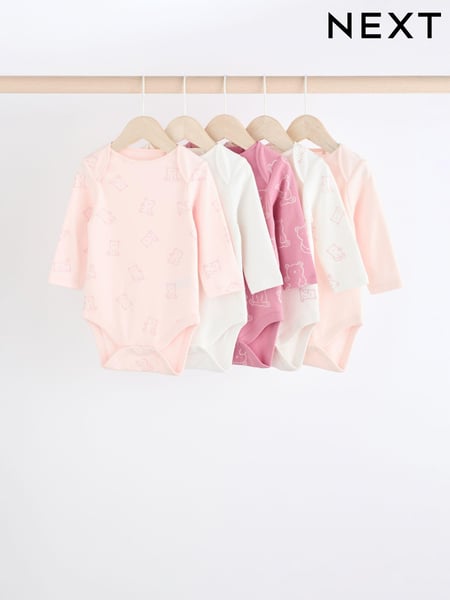 Pink Baby 100% Cotton Bodysuits 5 Pack (N95296) | € 21 - € 24