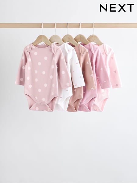 Pink Baby 100% Cotton Bodysuits 5 Pack (N95298) | € 26 - € 28