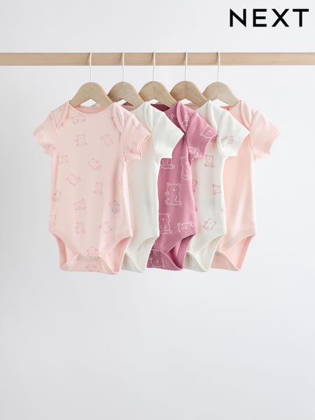 Pink Baby 100% Cotton Bodysuits 5 Pack (N95308) | € 20 - € 23
