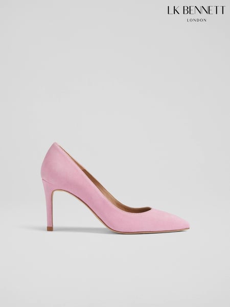 LK Bennett Pink Floret Suede Pointed Toe Courts (N96136) | € 310