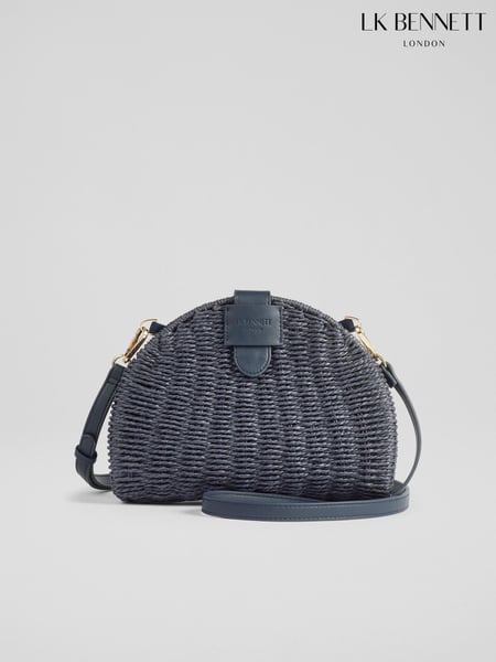 LK Bennett Blue Lorena Wicker Shoulder Bag (N96139) | € 154