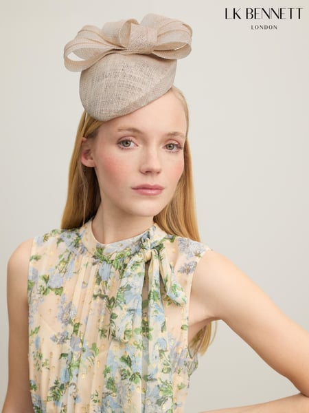LK Bennett Natural Elowen Mesh Bow Detail Fascinator Hat (N96144) | € 154