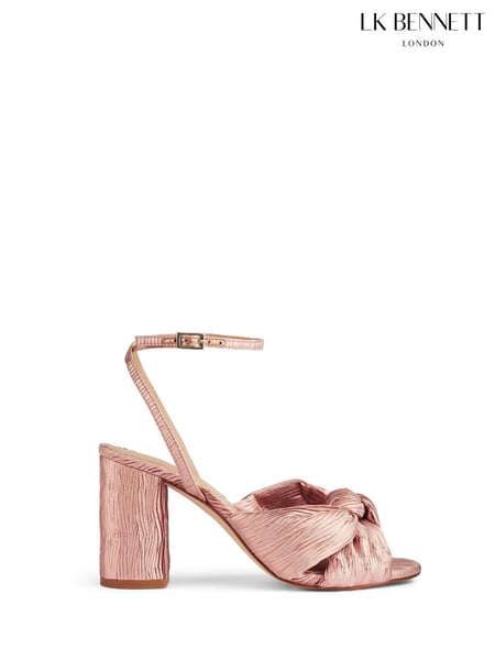 LK Bennett Pink Eliana Crinkle Satin Sandals (N96161) | € 256