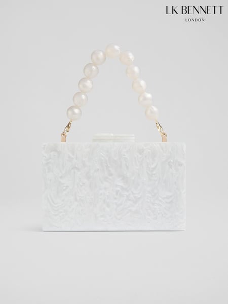 LK Bennett Natural Maeve Marbled Acrylic Box Bag (N96167) | € 217