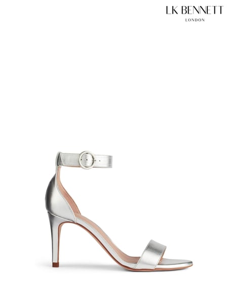 LK Bennett Silver Leather Single Strap Sandals (N96182) | € 388