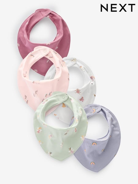 Pink 100% CottonDribble Bibs 5 Pack (N96188) | € 16