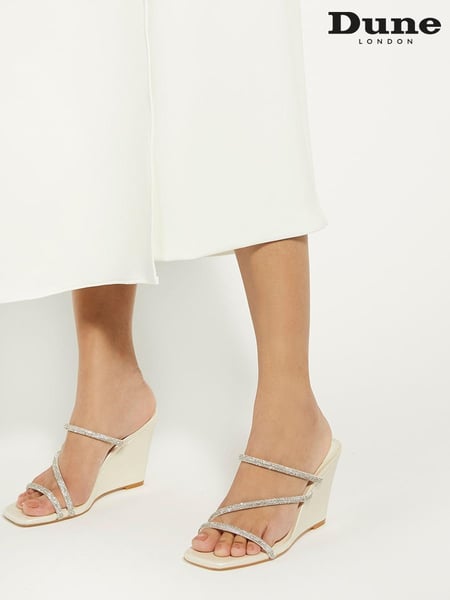 Dune London Cream Moonbeam Bridal Diamanté Wedge Heels (N96659) | € 248