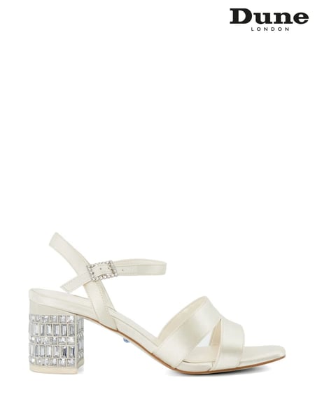 Dune London Cream Matrimony Lace Vamp Two Part Mid Heel Sandals (N96662) | € 248