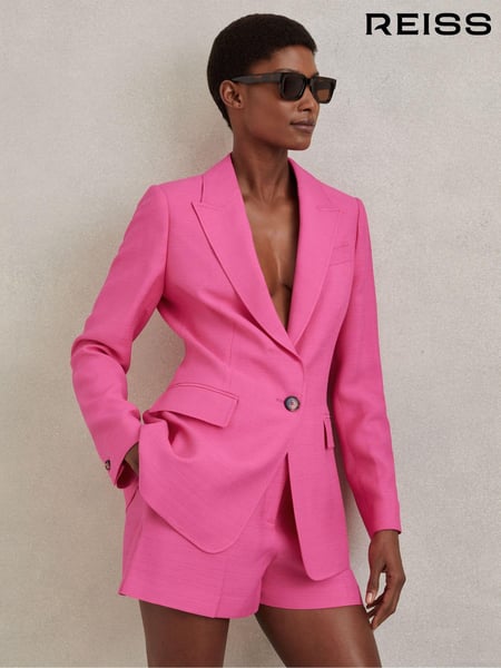 Reiss Pink Hewey Tailored Textured Single Breasted Suit: Blazer (N97263) | € 418